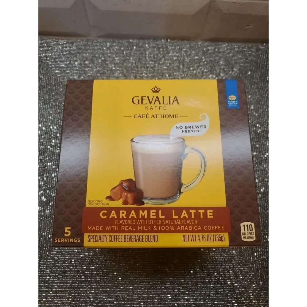 GEVALIA- 2-Cafe At Home Caramel Latte  Specialty Coffee Beverage Blend 5 Serving